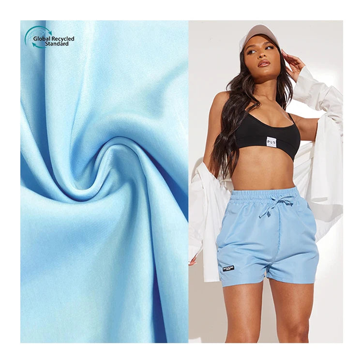 Eco-friendly Polyester Printed Fabric Peach Skin Athleisure Pants Fabric Free Sample Recycled Peach Skin Fabric
