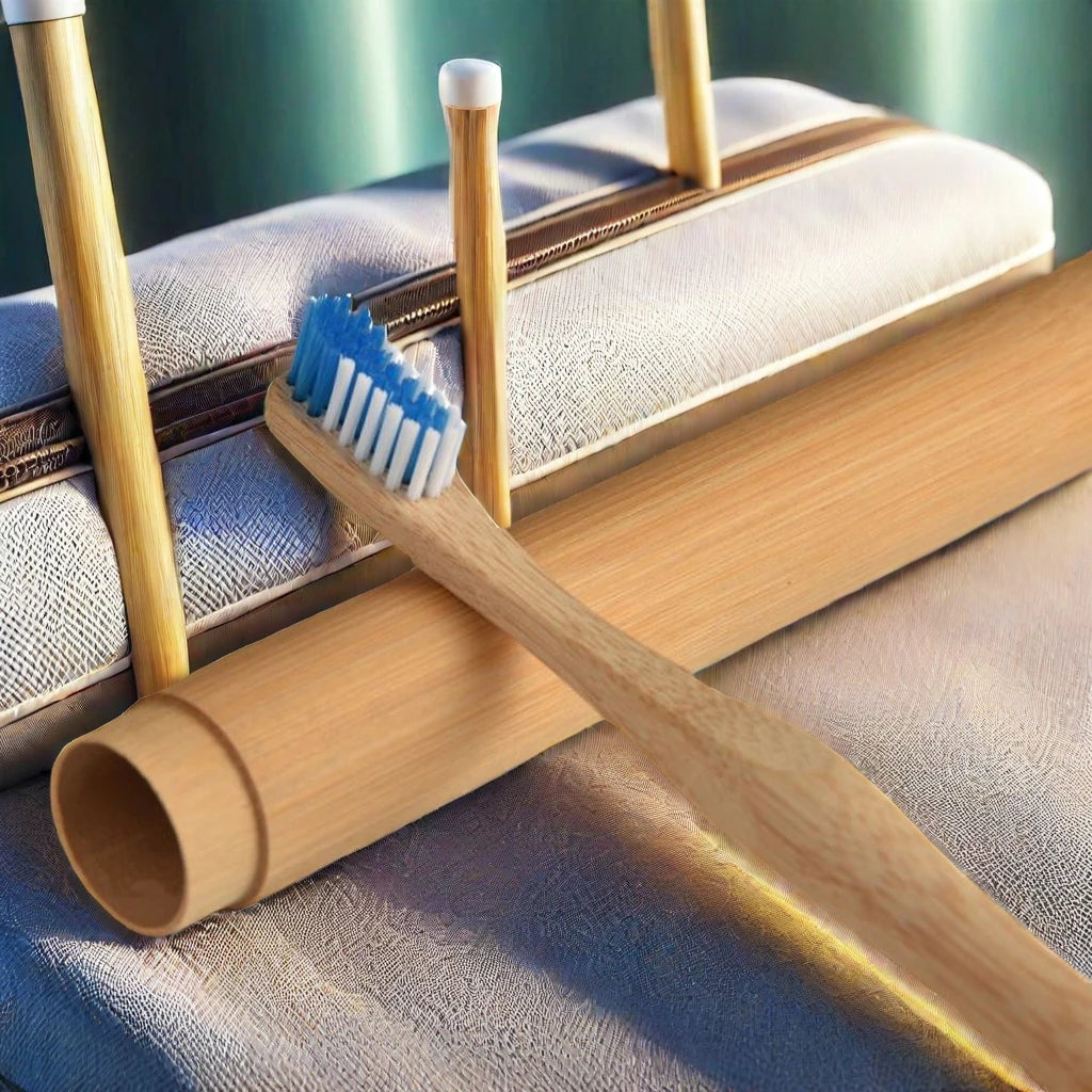 Eco-Friendly Bamboo Toothbrush for Adults Gourd Shaped Soft Hair Brush Foldable Disposable Bamboo Charcoal Handle Organic