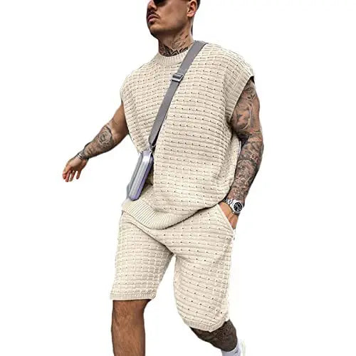 S-3XL Men's Sports and Leisure Daily Loose Trendy Short Sleeved Shirt and Shorts Set