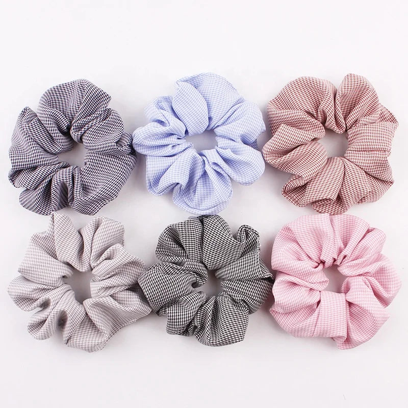 Light Color Stripe Elastic Hair Scrunchies for Female Wholesale Simple Kawa Ihigh Quality  Headband Cloth Hair Accessories