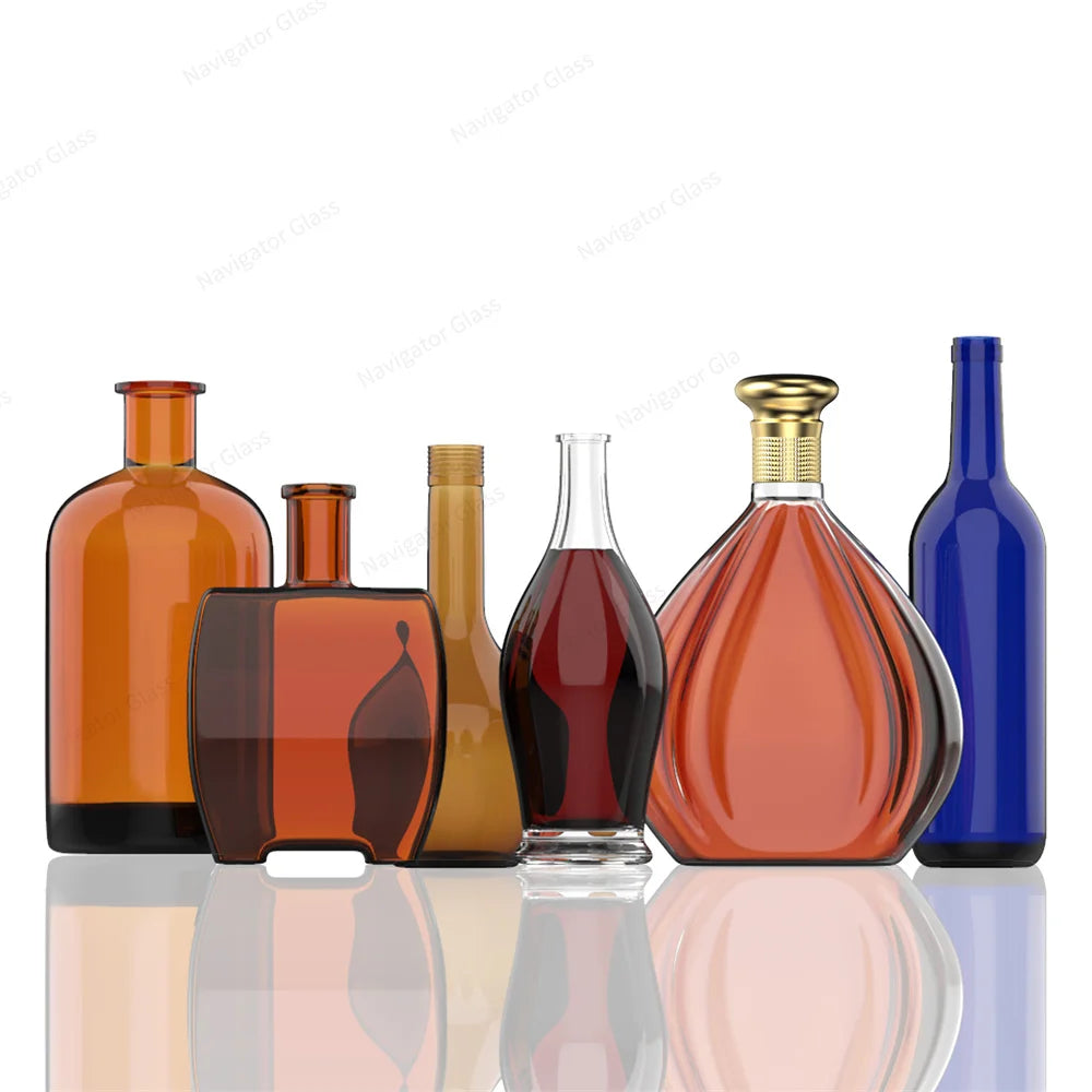 Supplies 500ml 750ml 1 Liter Clear Empty Alcohol Tequila Gin Whisky Whiskey Rum Spirit Frosted Decal Liquor Glass Bottle