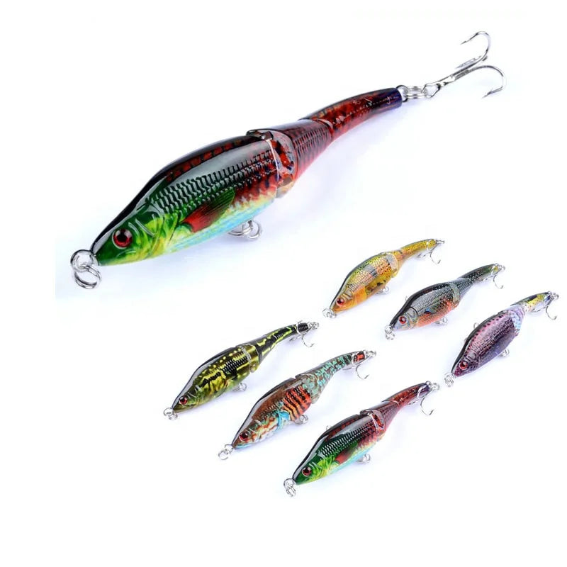 MISTER LURE 9g Plastic 3D Printed 3 Segmented Lure with Hook Swimbait Multi Section Fishing Lure