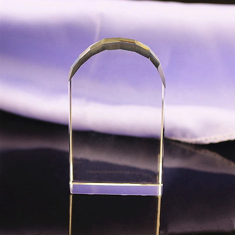 Wholesale Blank K9 Crystal Cube Arc Shape Glass Cube for Engraving