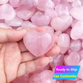 Wholesale Natural Pink Crystal Love Ornament Pink Rose Hibiscus Heart Shaped Peach Heart Pendant Crystal Crafts