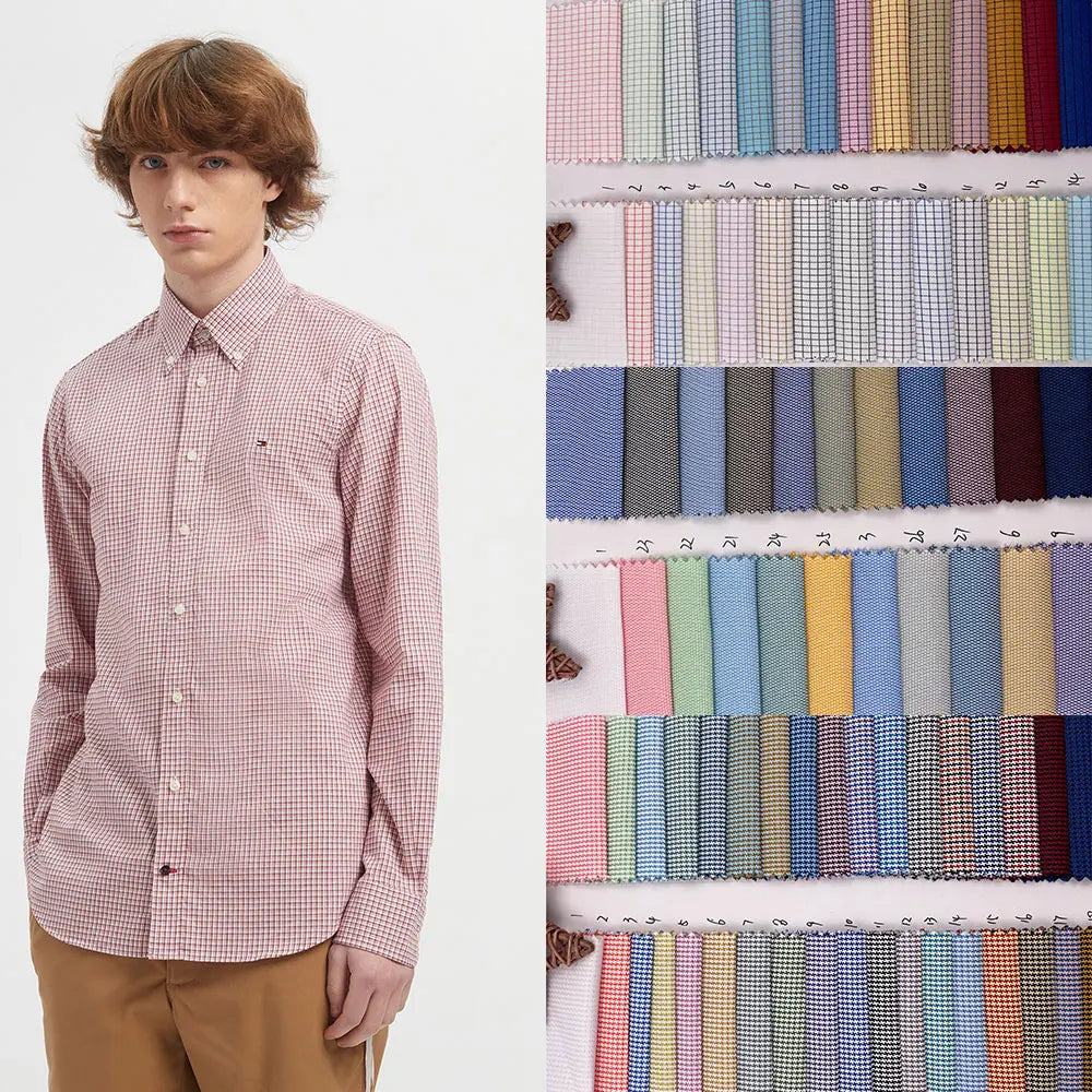 Wholesale Tc Yarn Dyed Houndstooth Plaid Check Herringbone Woven Garment Material for Girls/Boys Shirt and School Uniform