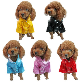 Wholesale Waterproof With Leash Hole Reflective Stripe Pet Dog Raincoat