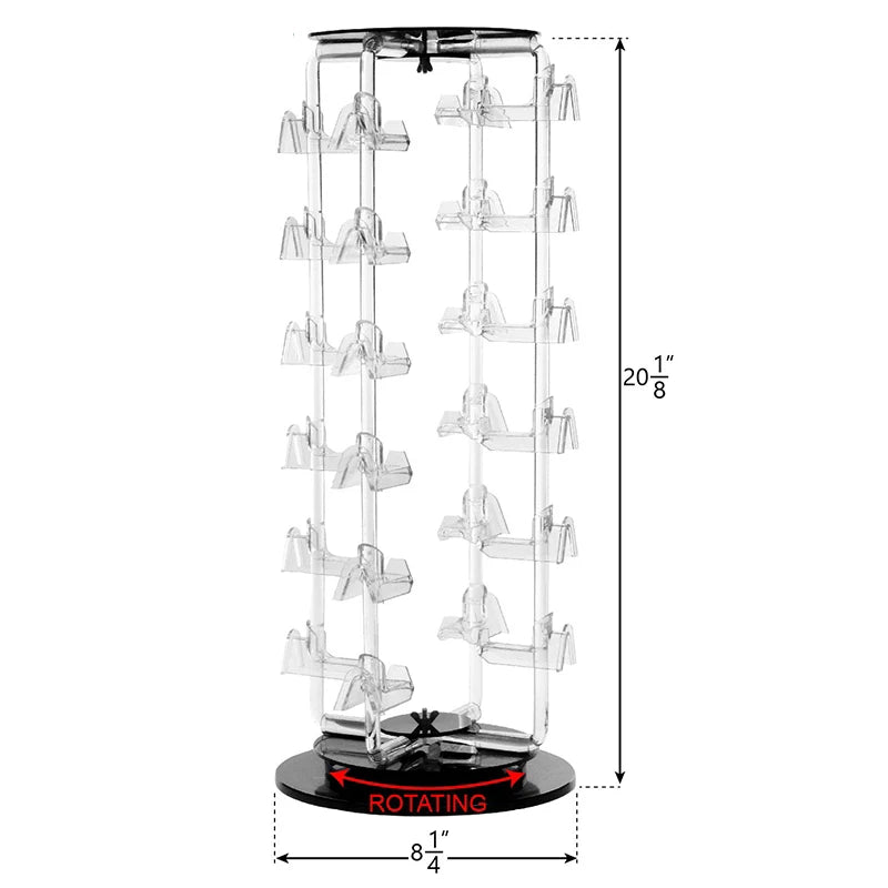 360 Degree Acrylic Sunglasses Showcase 24 Pairs Sunglasses Display Stand Counter Acrylic Rotating Sunglasses Display Rack