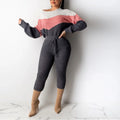 Striped Knitted Sweater Two Piece Set Top and Pants Tracksuit Women's Clothes Winter Outfits Matching Sets New Women's Suits