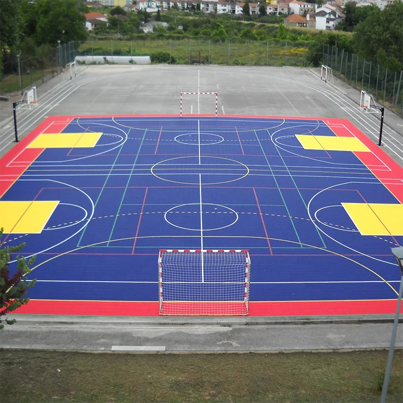 Eco-friendly Plastic Interlocking Sport Flooring FIBA Interlocking Sport Flooring Multisport Tiles