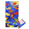 Free Sample RPET Custom Printed Recycled Microfiber Beach Towel Poncho Polyester Serviette De Plage Heat Transfer Print 75*150