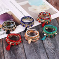 Best Selling Retro Bohemian Macrame Pendant Jewelry  Stretch Rice Beads  Best Friend Bracelets for Girls