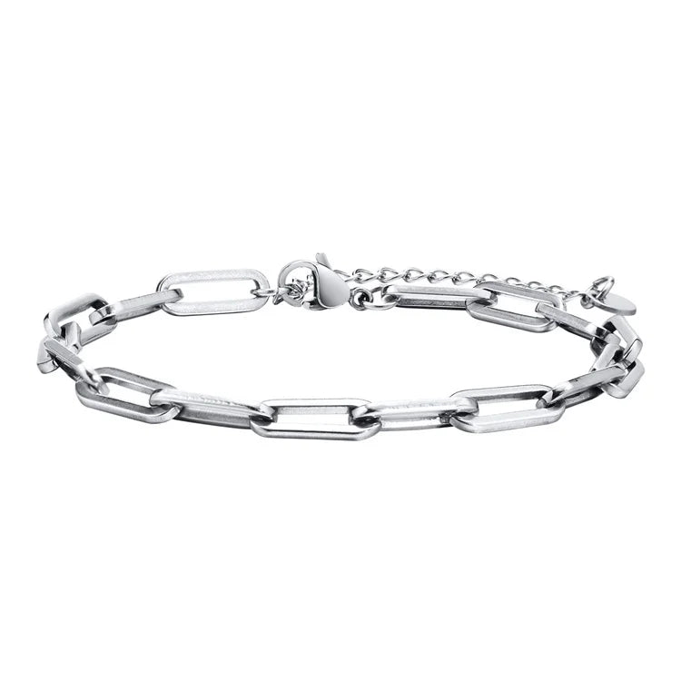 DIY logo Metal Tags Bracelet Stainless Steel Link Chain Bracelets for Men