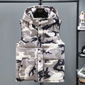 Fan Color Cotton Vest Men 2023 New Autumn and Winter Cardigan Hooded Thick Vest Fashion Sleeveless Jacket