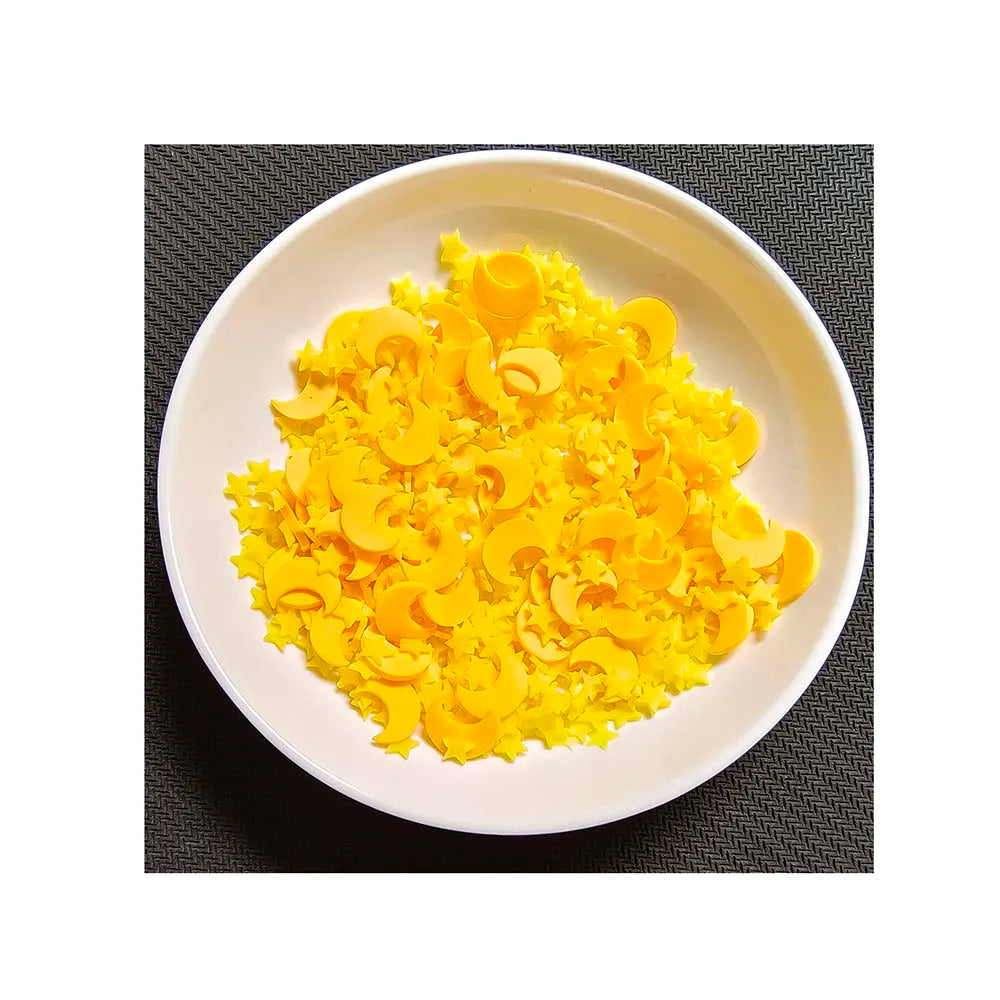 Yellow Star Moon Slices Polymer Clay  Sprinkles for Crafts DIY Making Nail Arts Slices Scrapbooking for Phone Decor