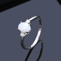Hot Sale Opal Couple Ring Solitaire Cubic Zircon Simulated Women Bling Gemstone Diamond Wedding Rings