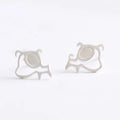 Real 925 Sterling Silver Dog Stud Earrings for Women Girls Fashion Jewelry Brincos Brinco Korean Earrings