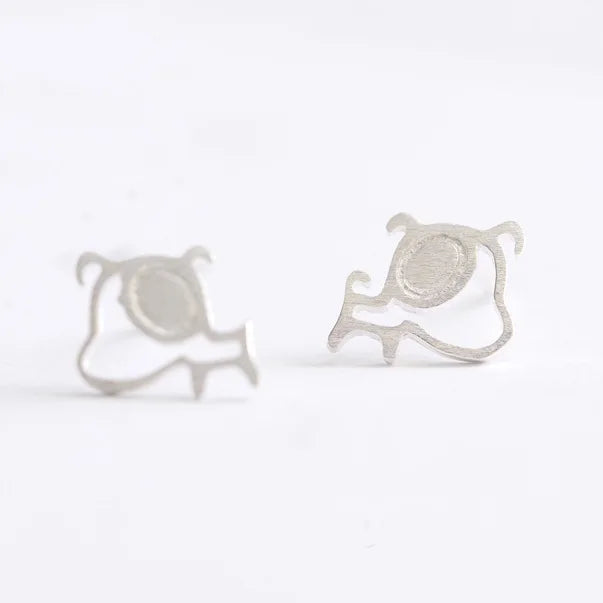 Real 925 Sterling Silver Dog Stud Earrings for Women Girls Fashion Jewelry Brincos Brinco Korean Earrings
