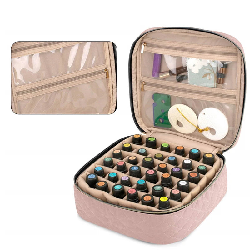 Multifunctional Cosmetic Nail Polish Storage Case Portable 36 Grid 5-30ML Essential Oil Portable Bag
