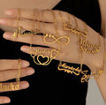 Letter Stainless Steel Name Necklace Personalised 14K 18K Gold Plated Custom Name Necklace Jewelry Pendant Necklaces