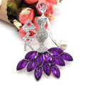 Luxury Metal Alloy Greek Letters Logo Sorority Series Dance Lady Crystal Rhinestone Lapel Brooch for Women Jewelry Accessories
