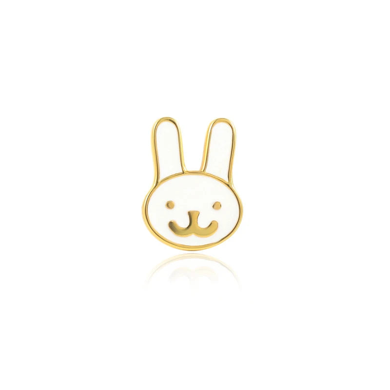 Creative Design Gold Plated Rabbit Stud Earrings Cute Ins Style Ladies Gift Party Wholesale