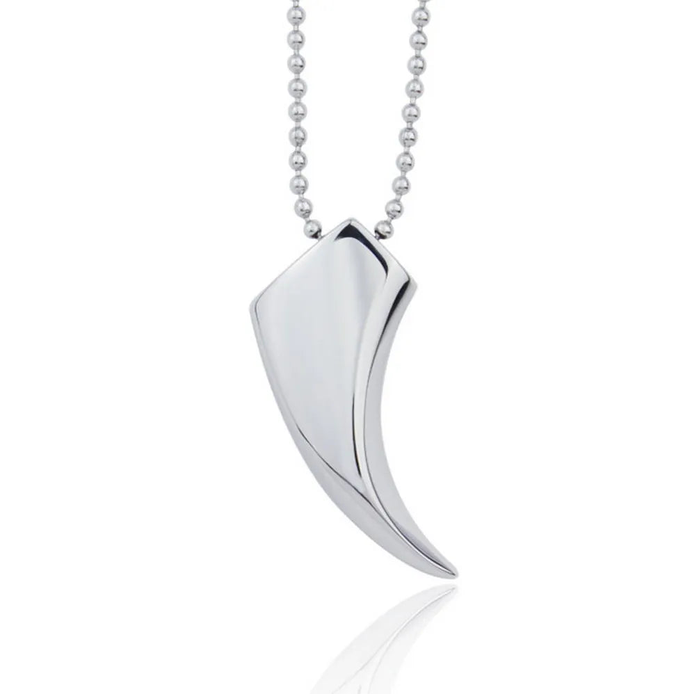 Cool Men Wholesale High Quality Necklace Stainless Steel Ox Horn Shape Fine Pendant for Father's Day Gift Jewelry