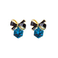 Lovely Bow Cube Crystal Earrings Allergy - Proof Earrings Wholesale Accessories Sale Earpiece