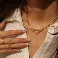 Hot Product Wholesale Jewelry Necklace Luxury Heart Pendant Choker Stainless Steel 18K Gold Plated Love Heart Chain Necklace