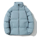 Men's Winter Down Jacket New Plus Size Solid Color with Stand Collar Thickened Cotton Padded Coat Formal Style for Couples