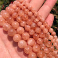 Wholesale Natural Smooth 4/6/8/10/12mm Loose Sunstone Jade Chalcedony Beads for Jewelry Making DIY Necklace Bracelet Earring MegaBDM