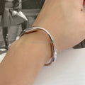 Mobius Bracelet Solid 925 Sterling Silver Mobius Wrist Cuffs Bangle Cuff for Women