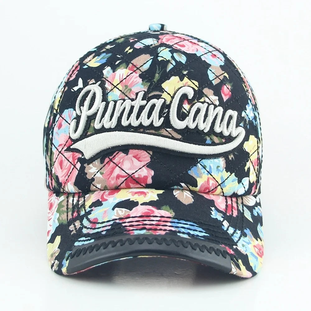 Professional Custom Made Women's Floral Snapback Baseball Cap 3D Hand Embroidered Fancy Bulk Hats