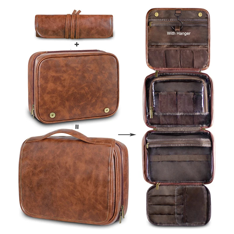 Custom Hanging Mens Cosmetic Bag Makeup Shaving Dopp Kit Bag Travel Toiletry Bag