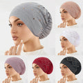 Summer New Rhinestone Bonnet Scarf Cap  Head Cover Stones for Women Islam Inner Hijab Scarf Cap Department Muslim