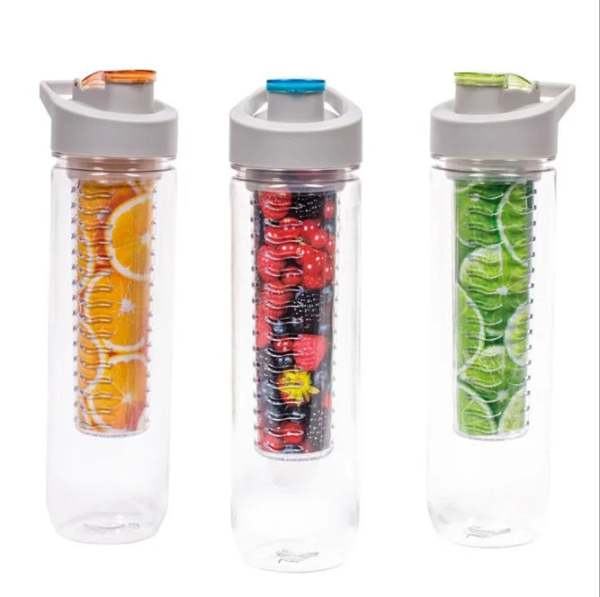 BPA Free Infuser Drink Bottle Custom Color Logo Sport 800ml Plastic Tritan Fruit Infuser Water Bottle