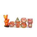 Hot Selling 7pcs Liquid Core Resin DND Dice Set New Design Polyhedral Sharp Edge Dice for Table Games