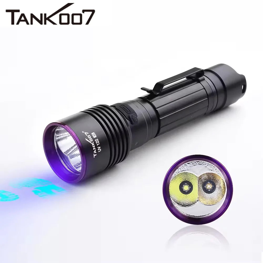 Tank007 UV122 Waterproof Trace Detection Uv Curing Blacklight Torch Light 365nm Uv Flash Light Treasure Inspection UV Linternas