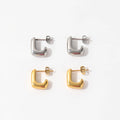 JOOLIM  High End 18K Gold Plated Dainty Smooth Surface L Hoop Earrings Jewelry Stainless Steel Earrings for Women