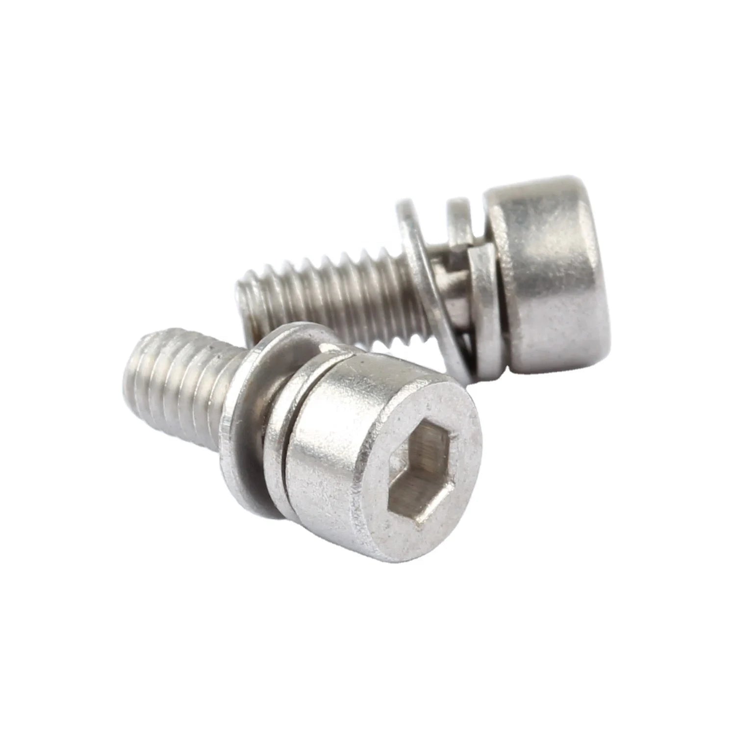 SS304 316 Passivated Diameter M2-M12  Spring Lock Washer Plain Washer Hexagon Socket Cap Head Combination Screws