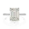 925 Sterling Silver Emerald Cut Cubic Zirconia Wedding Band CZ Promise Wedding Ring
