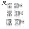 Fast Delivery 7mm 2CT Cubic Zircon CZ 925 Sterling Silver Asscher Cut Stud Earrings for Women