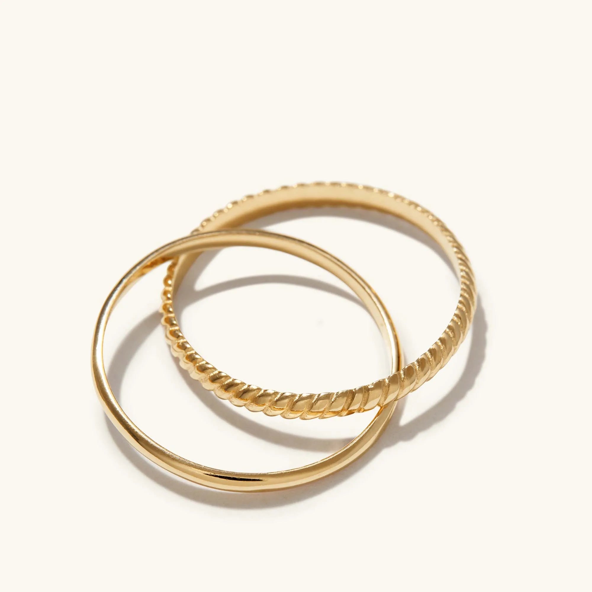 DG Fine Jewelry Minimalist 18K Gold-plated Stainless Steel Certified Trendy Stacked Wear Double Ring for Women