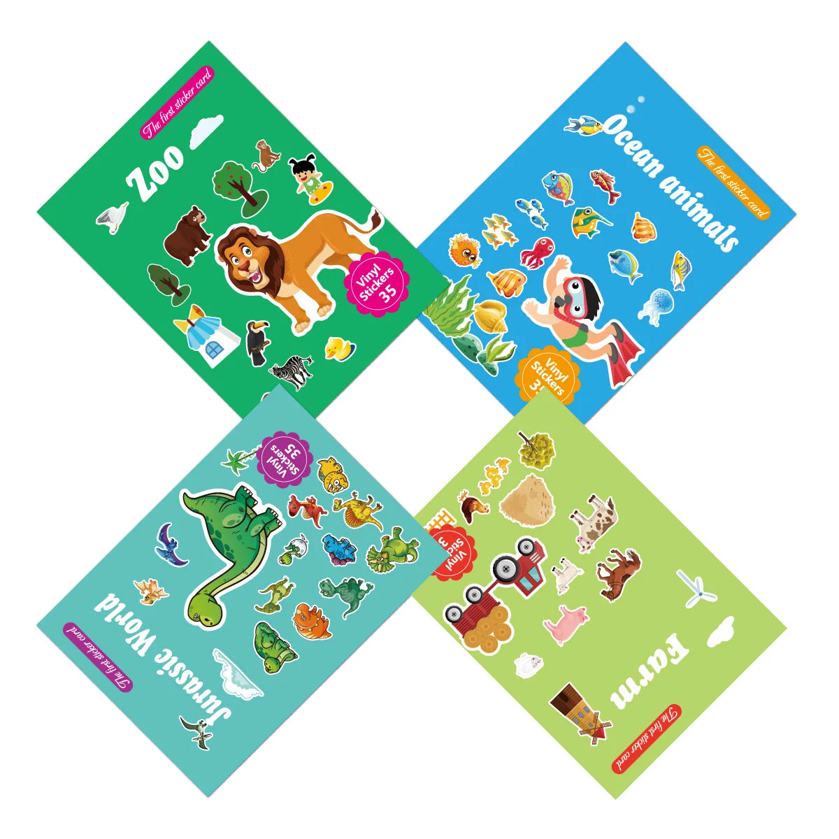 Reusable Waterproof Vinyl Stickers Educational Magic Sticker Pad Book for KidsToddlers Adhesive Stickers Pads