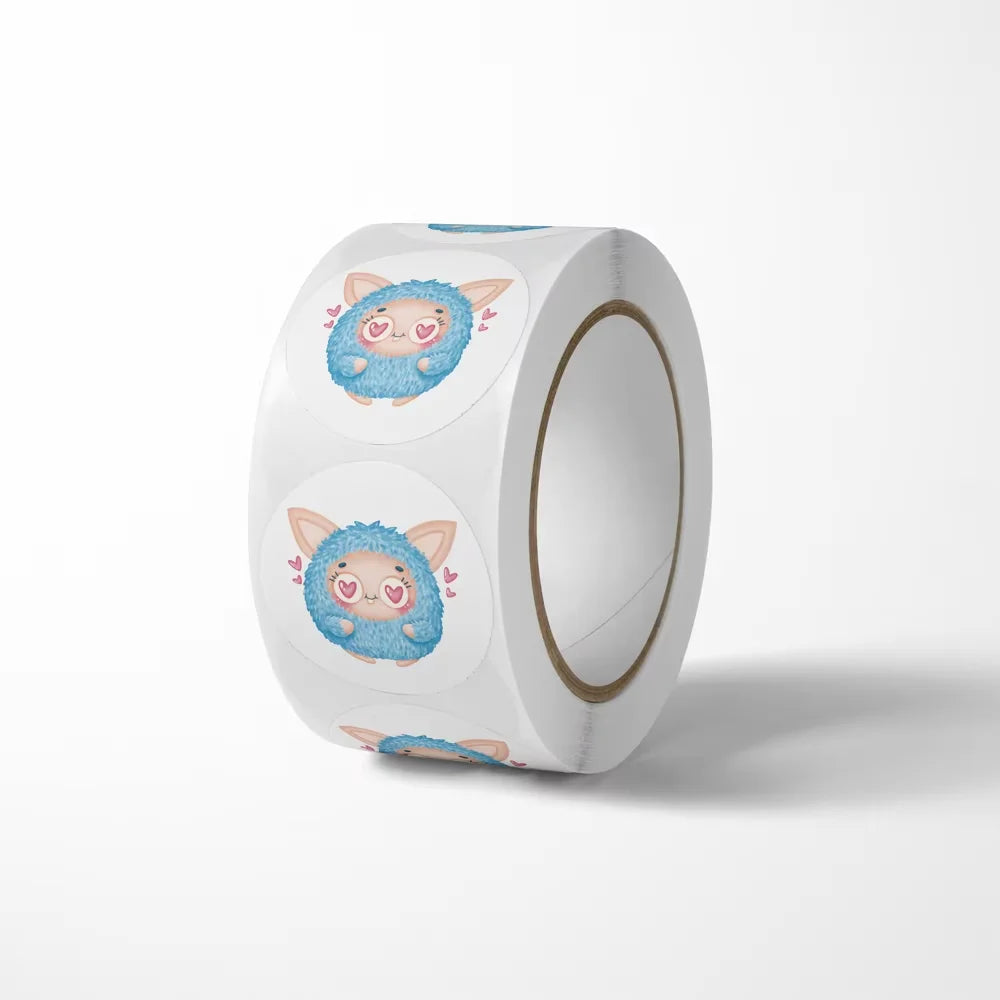 Festive Decoration Wholesale Custom Cute Cartoon Sticker Roll Label Waterproof Vinyl Printing Label