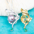 P010970 DIY 6-8mm Natural Freshwater Pearl Pendant Accessory 925 Sterling Silver Engagement Jewelry Necklace for Women