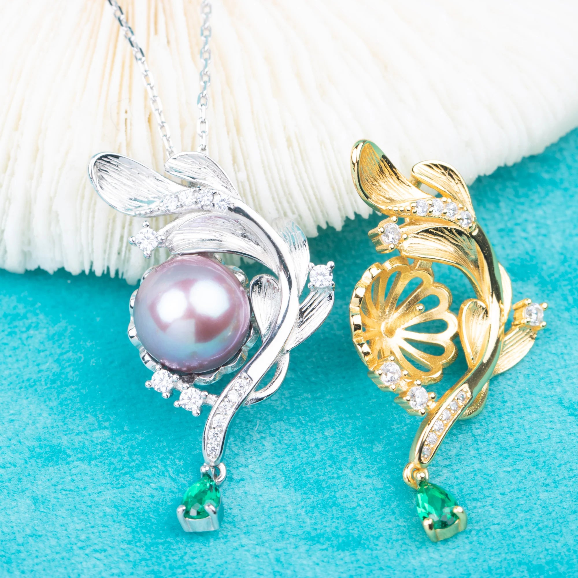 P010970 DIY 6-8mm Natural Freshwater Pearl Pendant Accessory 925 Sterling Silver Engagement Jewelry Necklace for Women