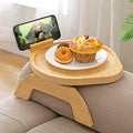 Wholesale Modern Bamboo Tray Breakfast Clip Foldable Portable Sofa Armrest Lazy Fruit Plate Living Room Home Single Tableware