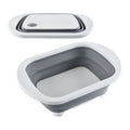 Multifunction 2 in 1 Silicone Folding Washing Bowl & Cutting Board 41x31cm 1.5cm Thick Home Kitchen Dishwasher Safe