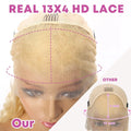 Peruvian Honey Blonde 613 Pre Pluck Deep Wave 13x4 for Lace Remy Hair 150% Density 20-30 Inches Full Lace Front Wig