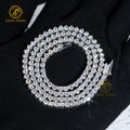 Hot Selling Hiphop Necklace Bracelet 925 Silver Gold Plated D VVS 3 Prong 3MM Moissanite Tennis Chain for Men and Women